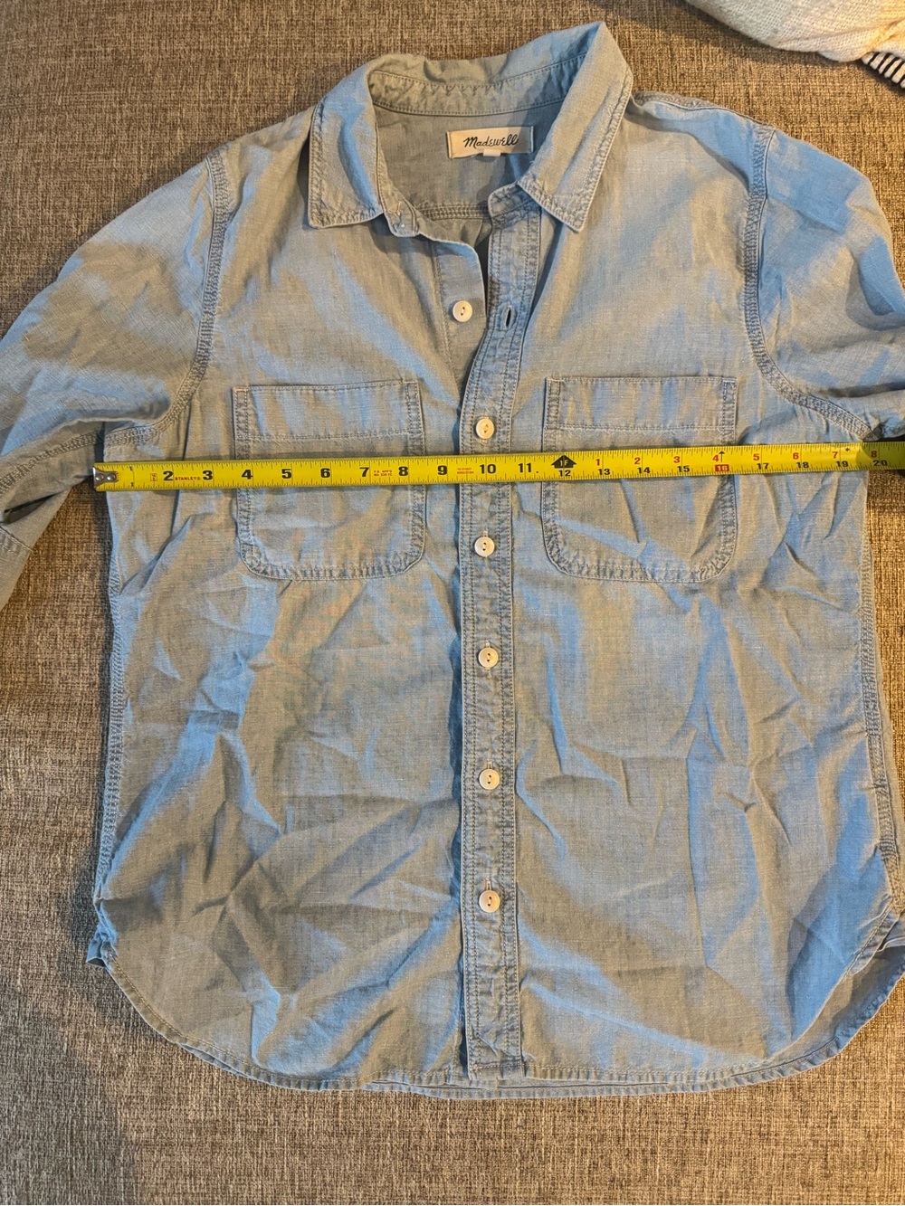 Madewell Light Blue Denim Button-Down Shirt - Picture 3 of 6